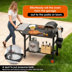 DeintYei pizza oven table propane-tank-storage—secure space for safe transport.