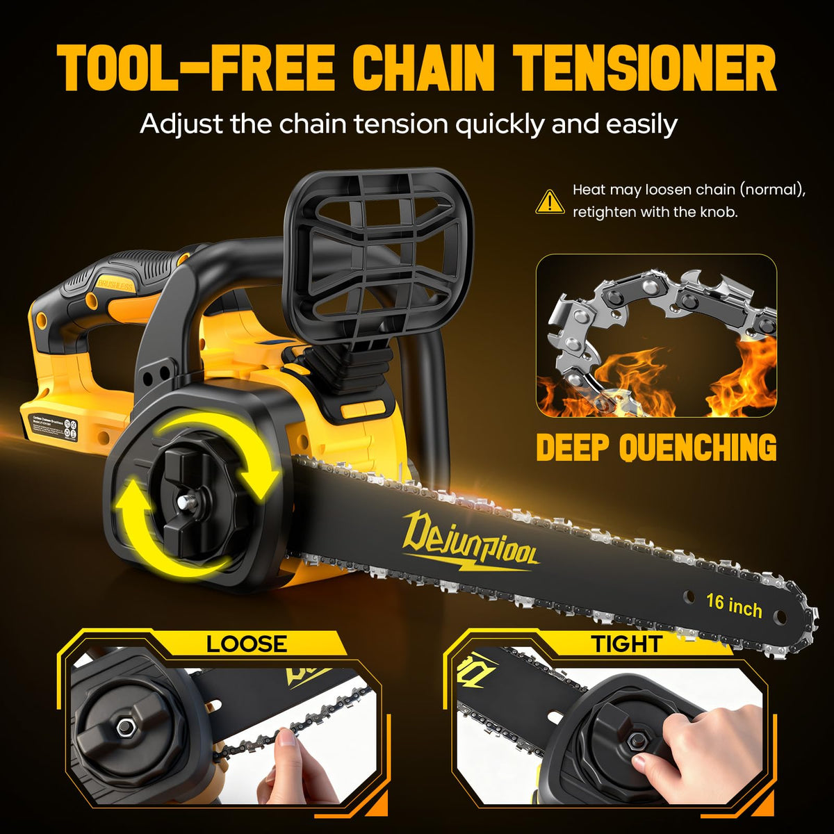 DEJUNPIOOL safety features including emergency brake and safety lock for safer operation.