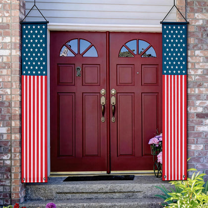 Delfd American Flag Porch Banner for outdoor display and festive curb appeal.