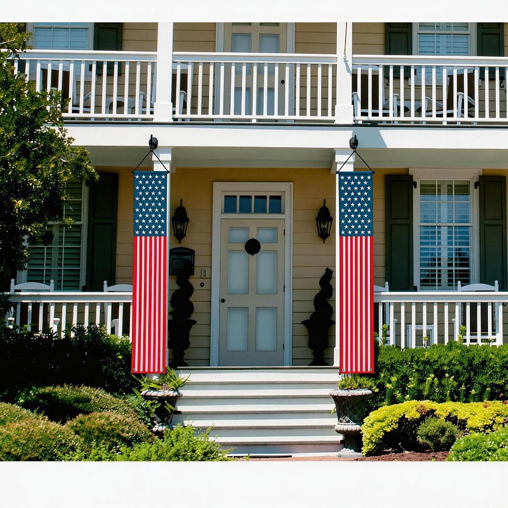 Delfd Fourth of July Yard Banner Vertical for eye catching porch decor.