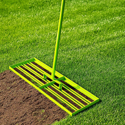Deli Lawn Leveling Rake 30x10 stainless steel head for precise leveling.