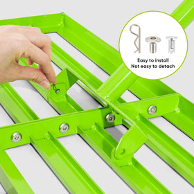 Deli Lawn Leveling Rake ergonomic curved handle reduces fatigue during use.
