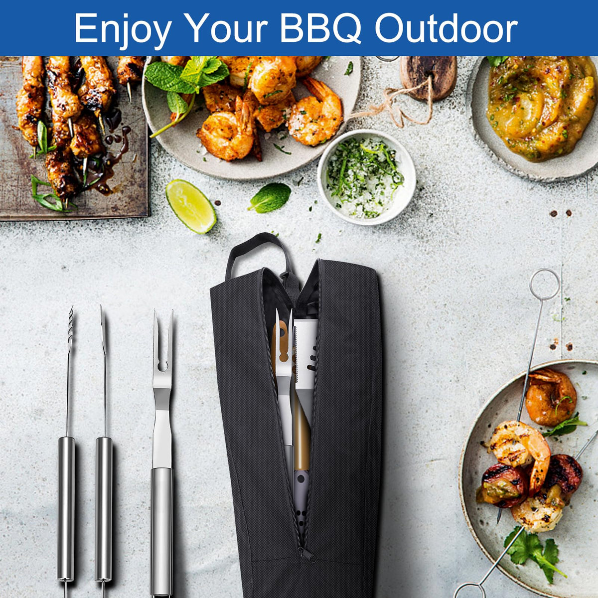 Delixike grilling bags backpack folded, demonstrating compact travel storage.
