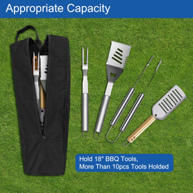 Delixike grilling bags backpack open, ready to organize grill tools during camping trips.