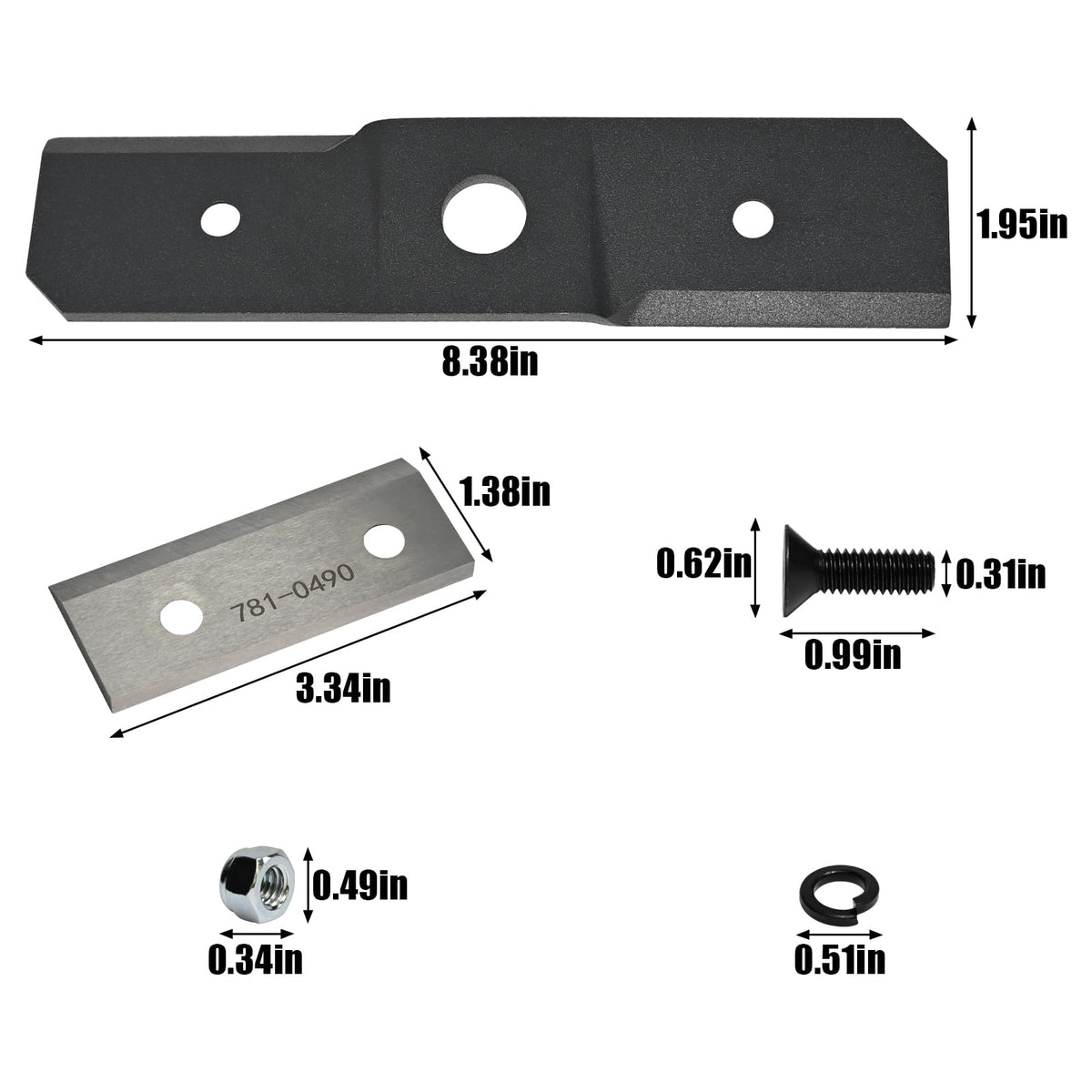 Delixike blade kit side view showing sturdy steel construction