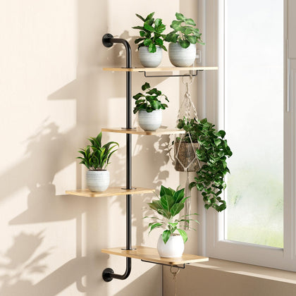 DELLAN 4-Tier Rotating Window Shelf—angle-adjusted sunlight for thriving plants