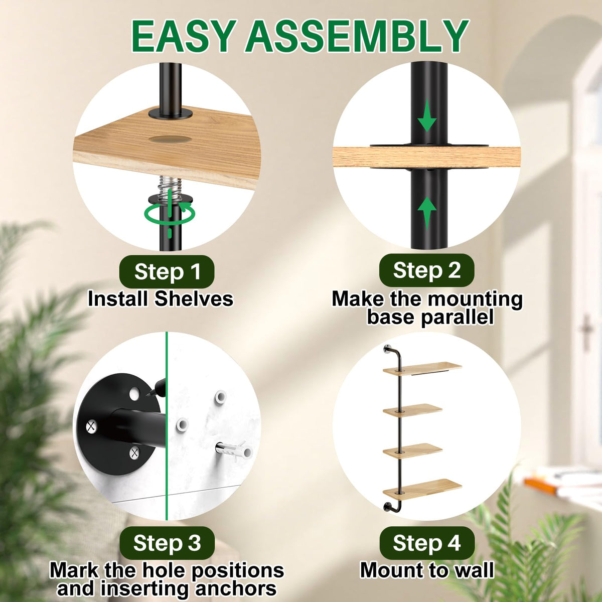 DELLAN Solid wood and durable metal construction supports multiple potted plants