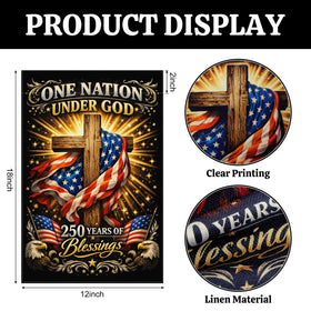 Deloky 250th Anniversary Flag back view double-sided printing for consistent display.