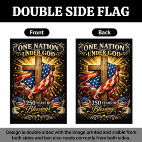 Deloky 250th Anniversary Flag detailed graphics highlighting patriotic symbols at a glance.