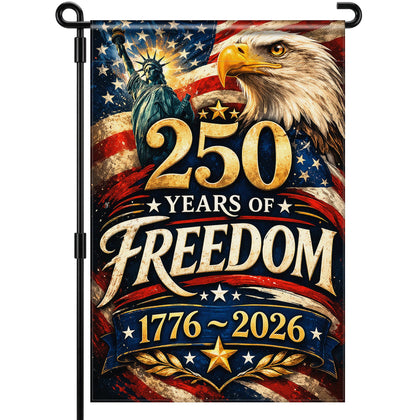 Deloky 250th anniversary flag, double-sided print for visible display from both directions
