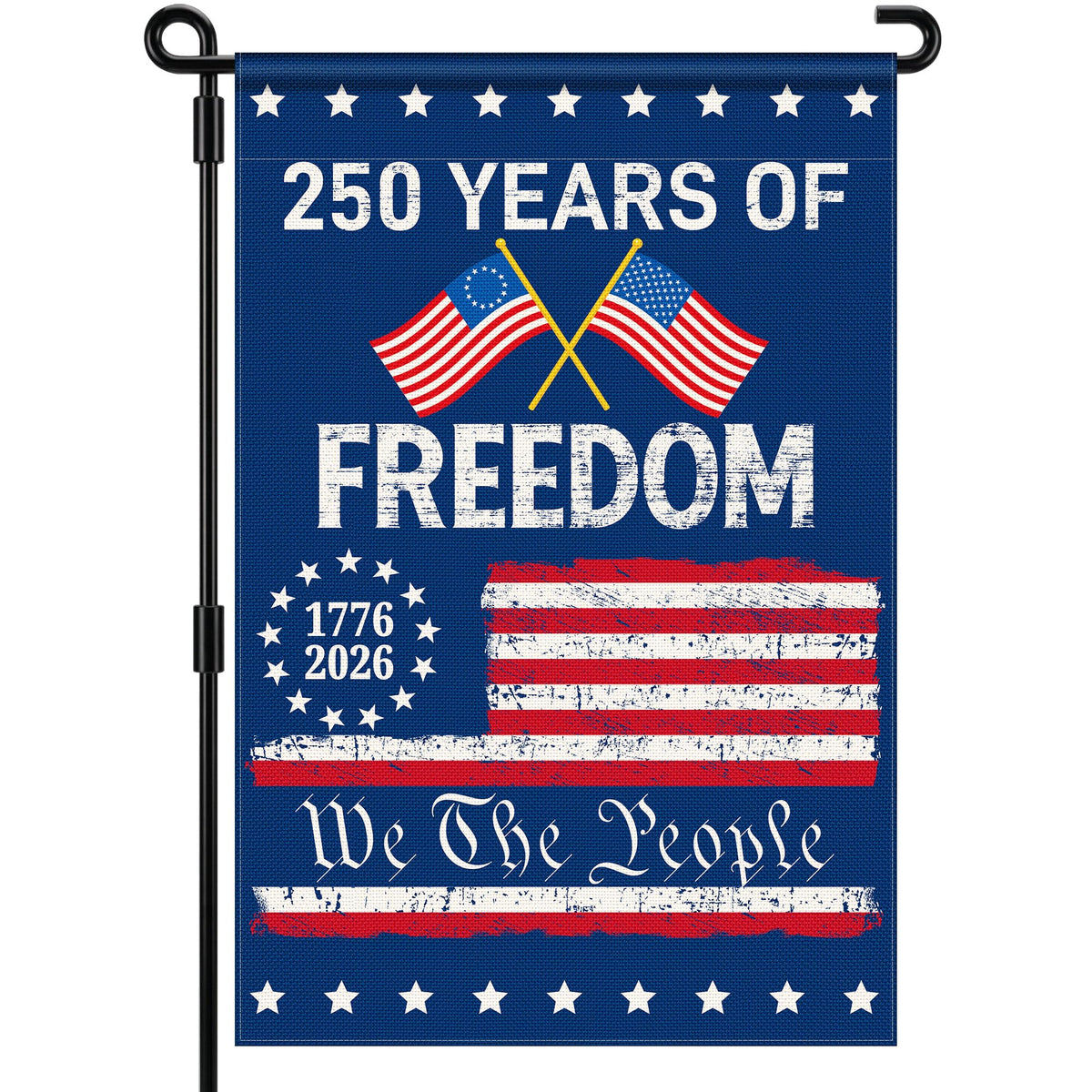 Deloky 250th anniversary flag double-sided display for outdoor patriotic decor