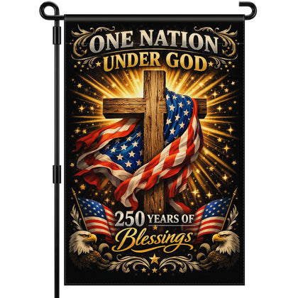 Deloky 250th Anniversary Flag front view double-sided design for visibility from both sides.