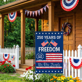 Deloky outdoor patriotic banner fluttering in breeze