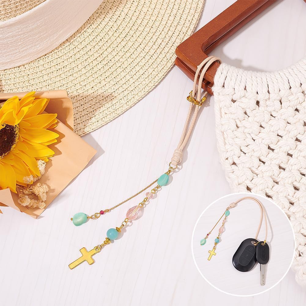 DELORIGIN cross-design suncatcher car decor for a faith-inspired touch on the road