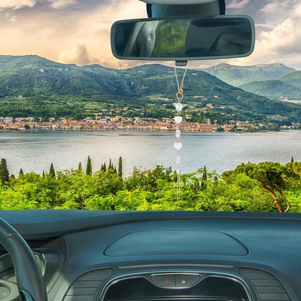 DELORIGIN easy-to-hang lobster clasp charm simplifies rearview mirror setup.