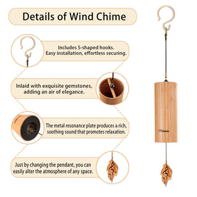 DELOVEWO bamboo wind chimes deliver rain-like tones for calm outdoor spaces