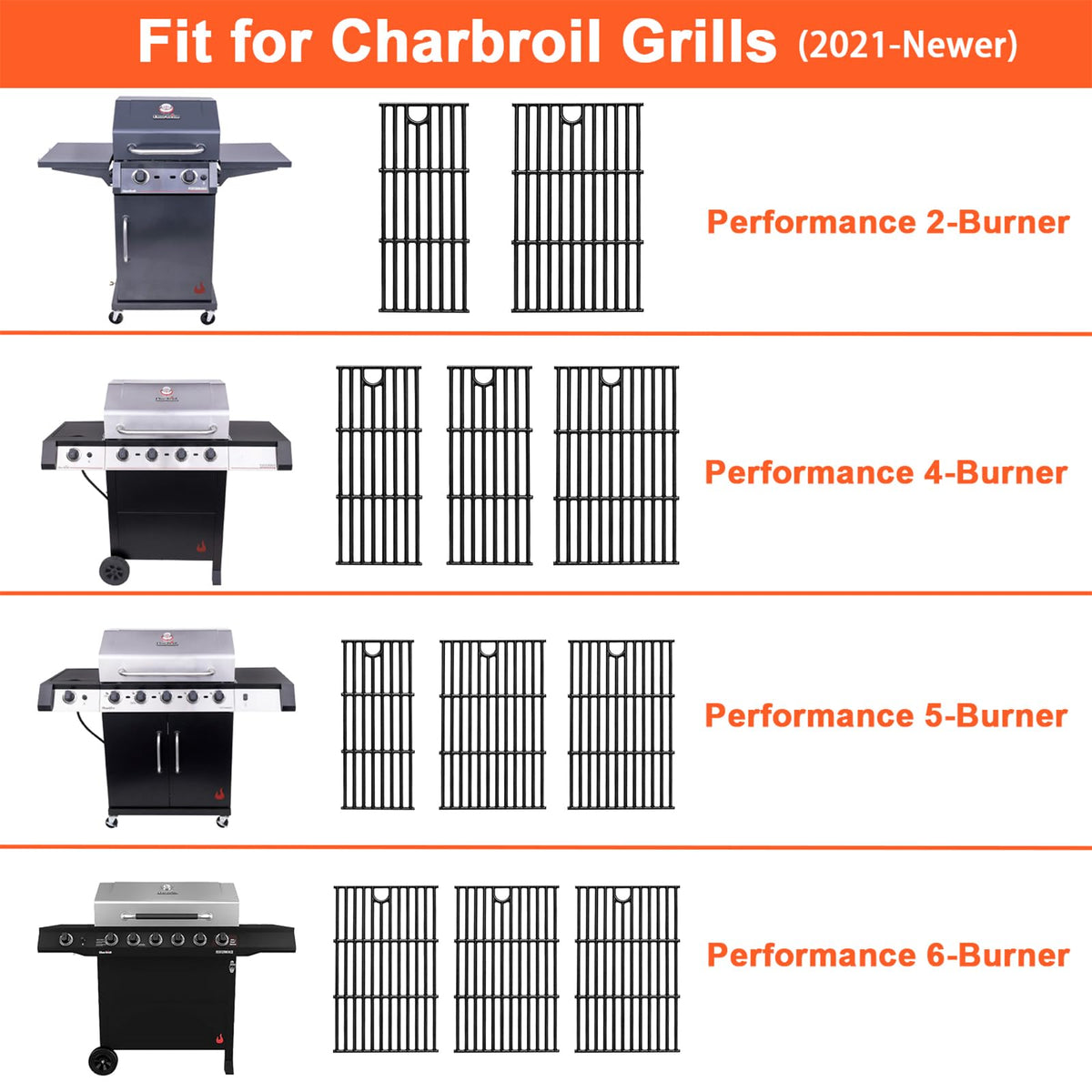 DELSbbq 17-inch wide grate on Charbroil 4-burner offers full coverage for even searing