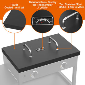 DELSbbq 5003 lid cover with handle enables easy on/off storage