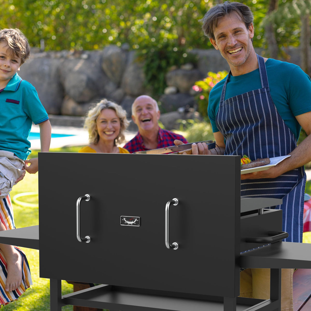 DELSbbq 5004 lid cover features durable 1-5mm construction for long-lasting use