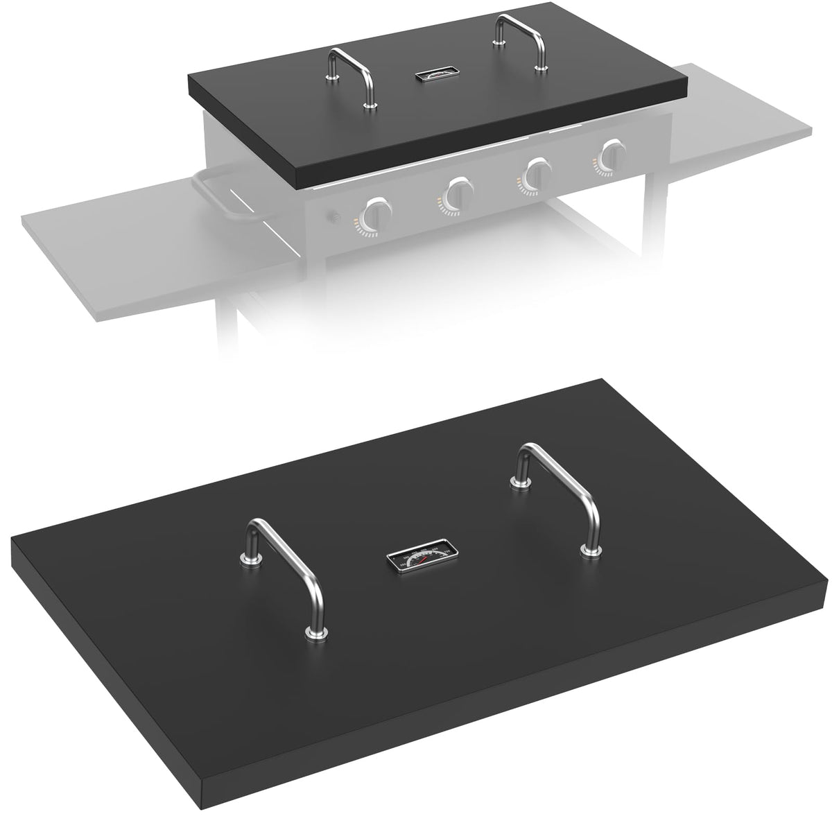 DELSbbq 5004 hard top lid cover front view protects Blackstone 36-inch griddle