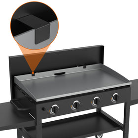 DELSbbq 5004 lid cover in use on Blackstone 36-inch griddle keeps surface clean
