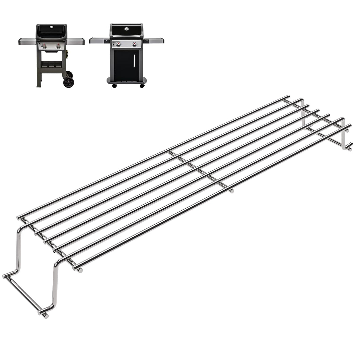 DELSbbq 69866 warming rack for Weber Spirit 200 Series expands grilling space.