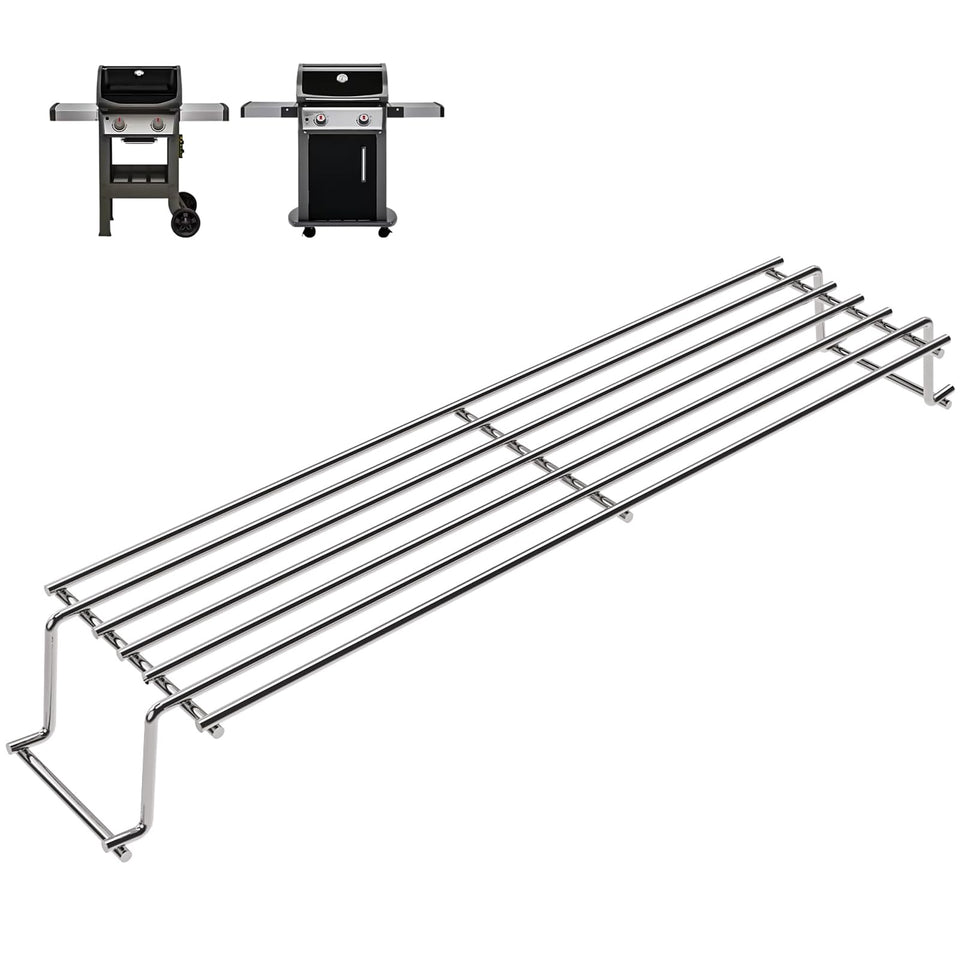 DELSbbq 69866 warming rack for Weber Spirit 200 Series expands grilling space.