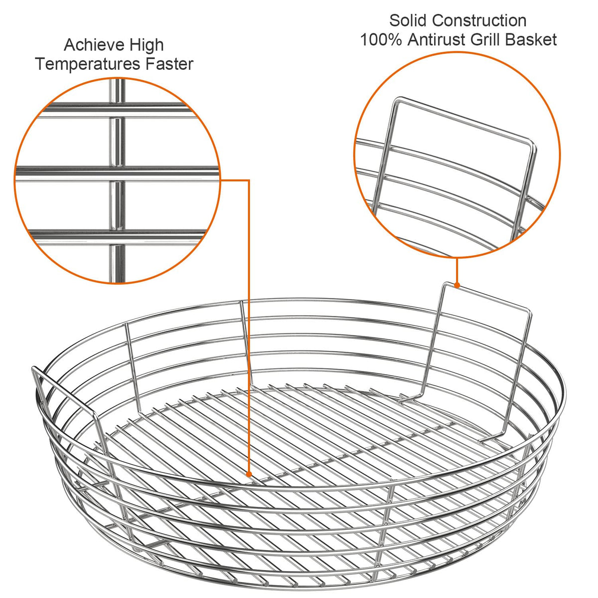 DELSbbq stainless steel ash basket tall 5 75 inches for spacious firebox