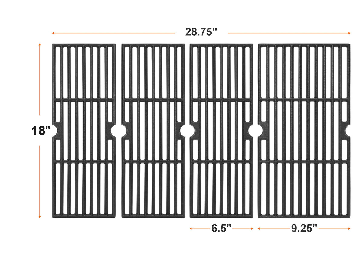 DELSbbq cast iron narrow grate for Char-Broil 5-burner highlighting durability