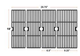 DELSbbq cast iron narrow grate for Char-Broil 5-burner highlighting durability