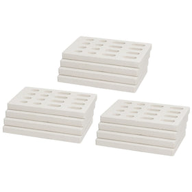 DELSbbq ceramic flame tamers 12-pack on grill, showing top view for even heat