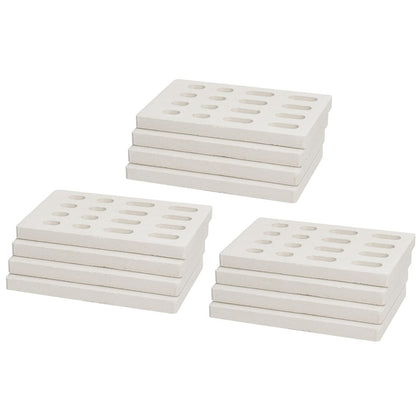 DELSbbq ceramic flame tamers 12-pack on grill, showing top view for even heat