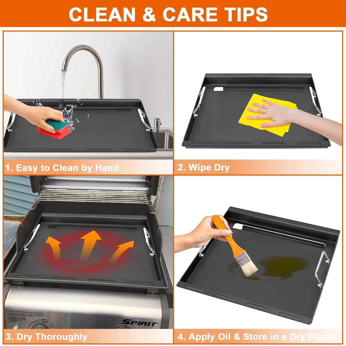 DELSbbq durable nonstick griddle heats faster and cleans easily.
