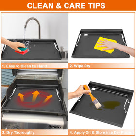 DELSbbq durable nonstick griddle heats faster and cleans easily.