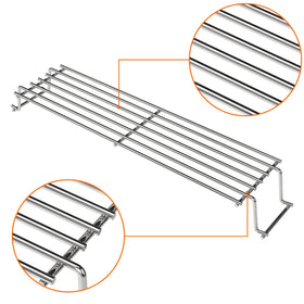 DELSbbq durable rack adds steady warming area above grate.