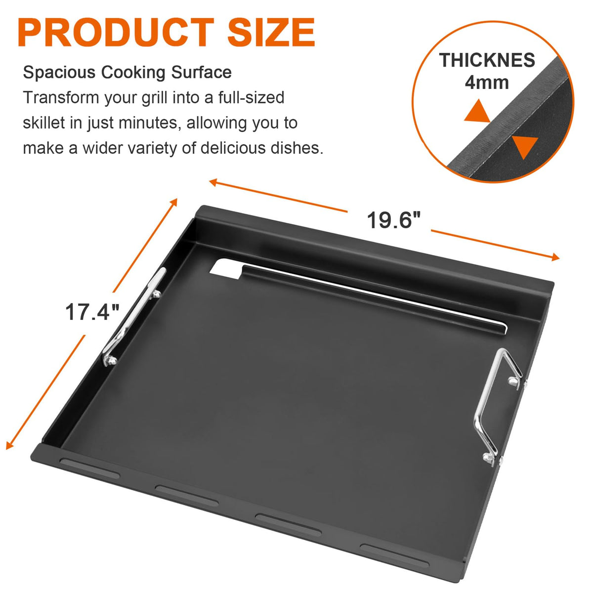 DELSbbq flat-top griddle for Spirit 200-300 series supports breakfast and lunch options.