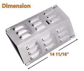 Close-up of holes on DELSbbq flavorizer bar for even heat distribution