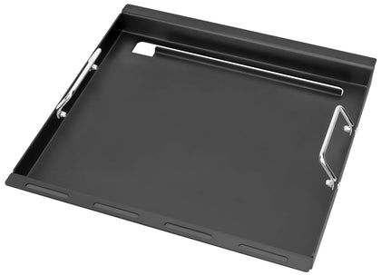 DELSbbq full-size griddle insert on Weber Spirit setup enables versatile flat-top cooking.