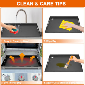 DELSbbq full-size griddle large cooking surface ideal for gatherings.