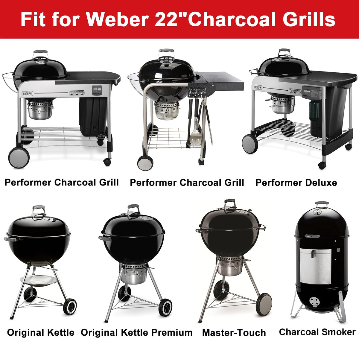 DELSbbq griddle plate for Weber 22-inch fit and large surface