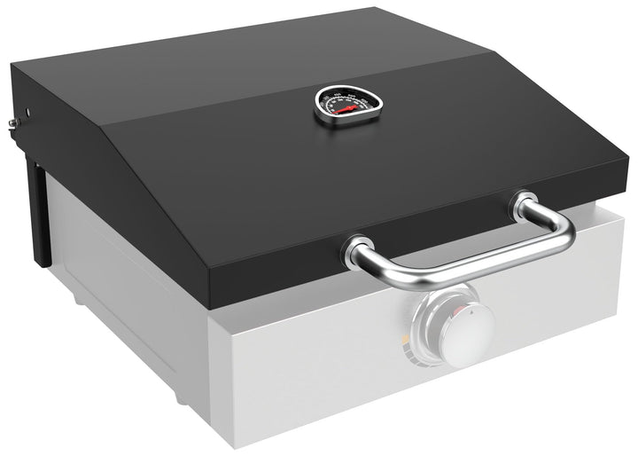 DELSbbq hard cover hood with temperature gauge for Blackstone monitors grilling heat