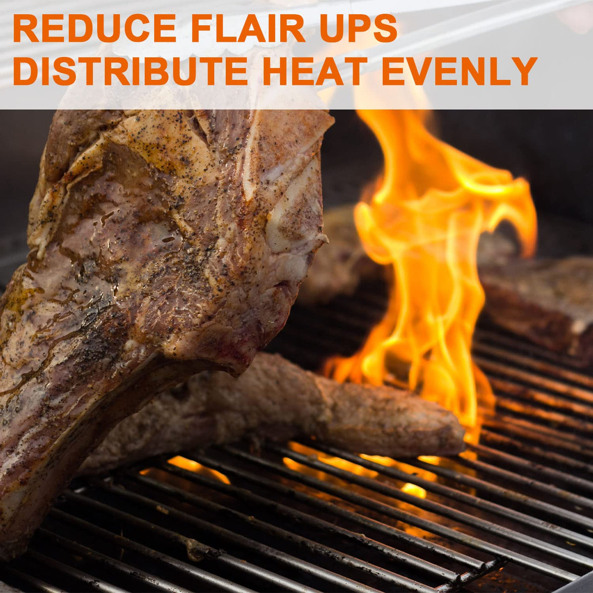 DELSbbq heat diffusion on barbecue grill enhances browning and flavor development