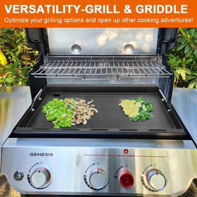 DELSbbq large cooking surface supports multiple items at once