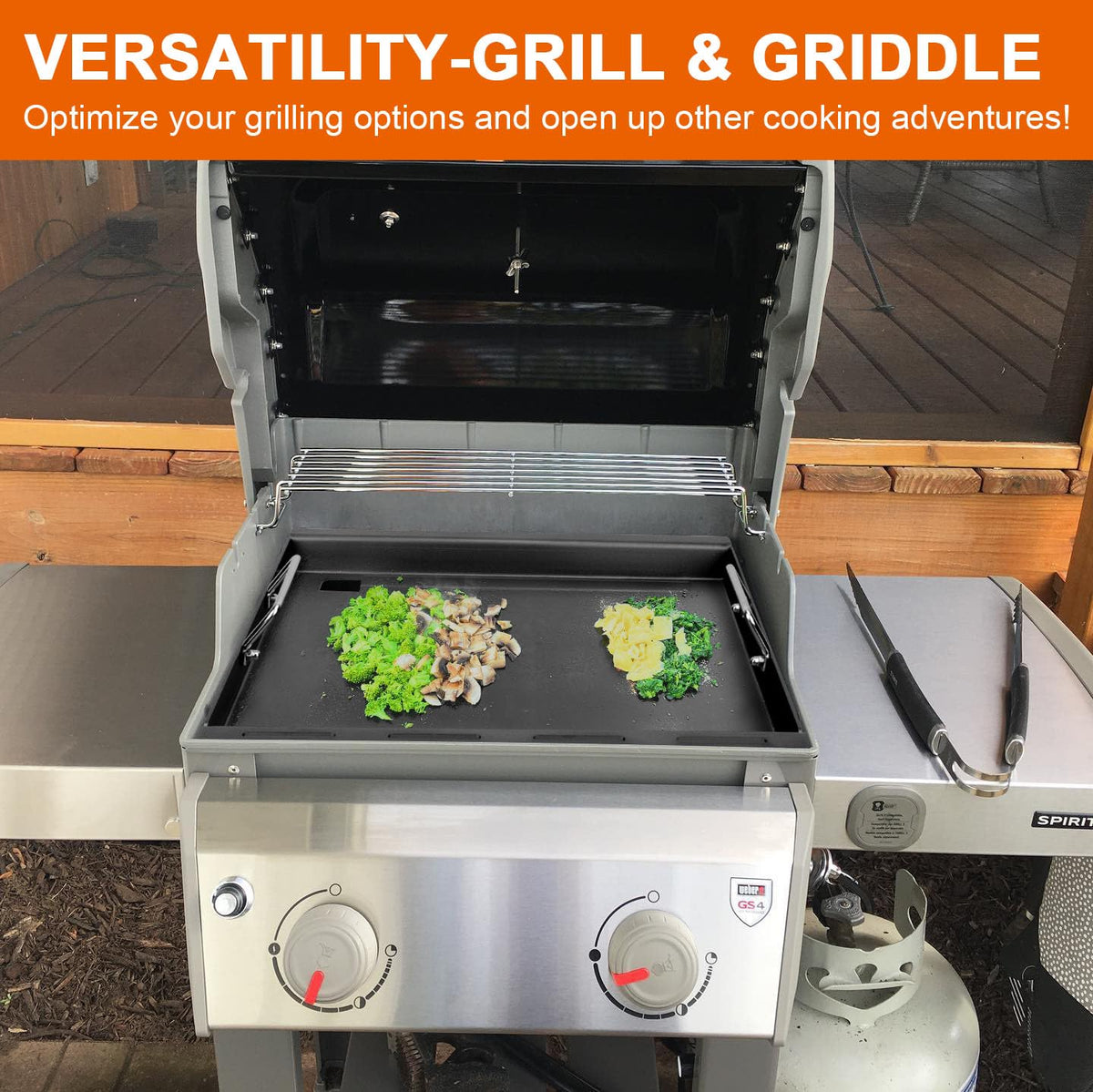 DELSbbq large cooking surface accommodates multiple dishes for gatherings.
