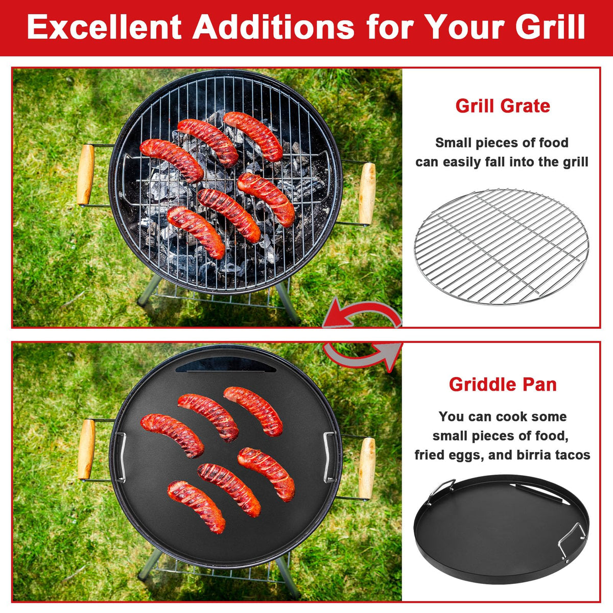 DELSbbq large cooking surface supports multiple items at once