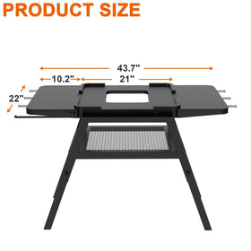DELSbbq Ninja Woodfire Cart Stand front profile for stable grilling on patios.
