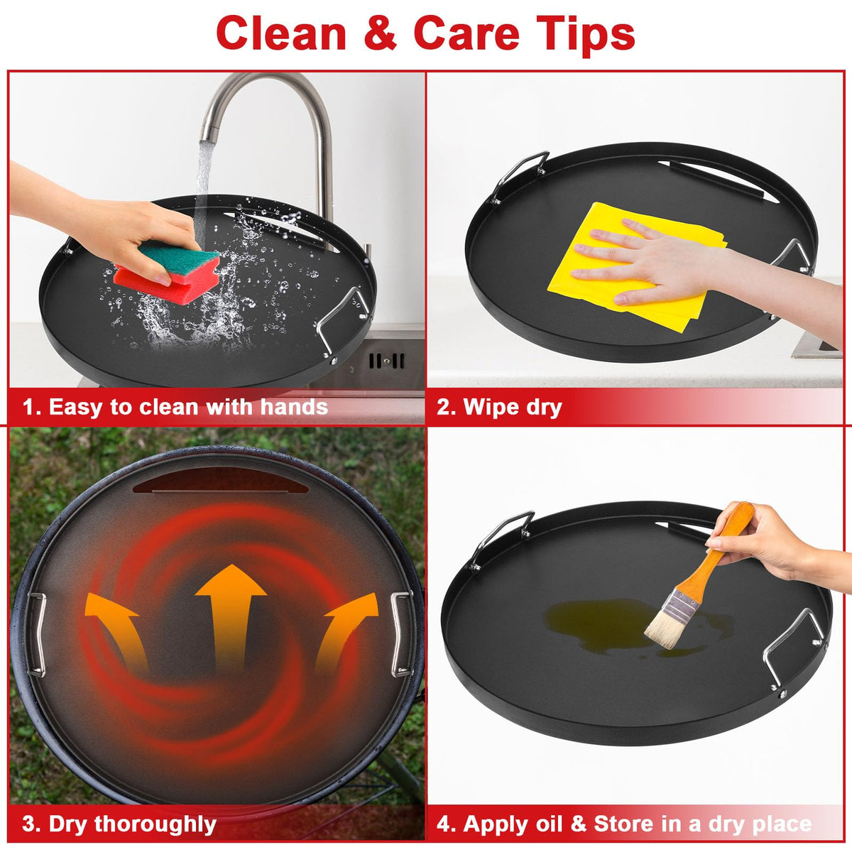 DELSbbq nonstick durable griddle heats evenly for quick meals