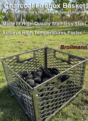 DELSbbq offset-smoker accessory basket harmonizes with most grills