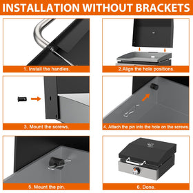 DELSbbq one-hand lid operation for quick lid access during grilling