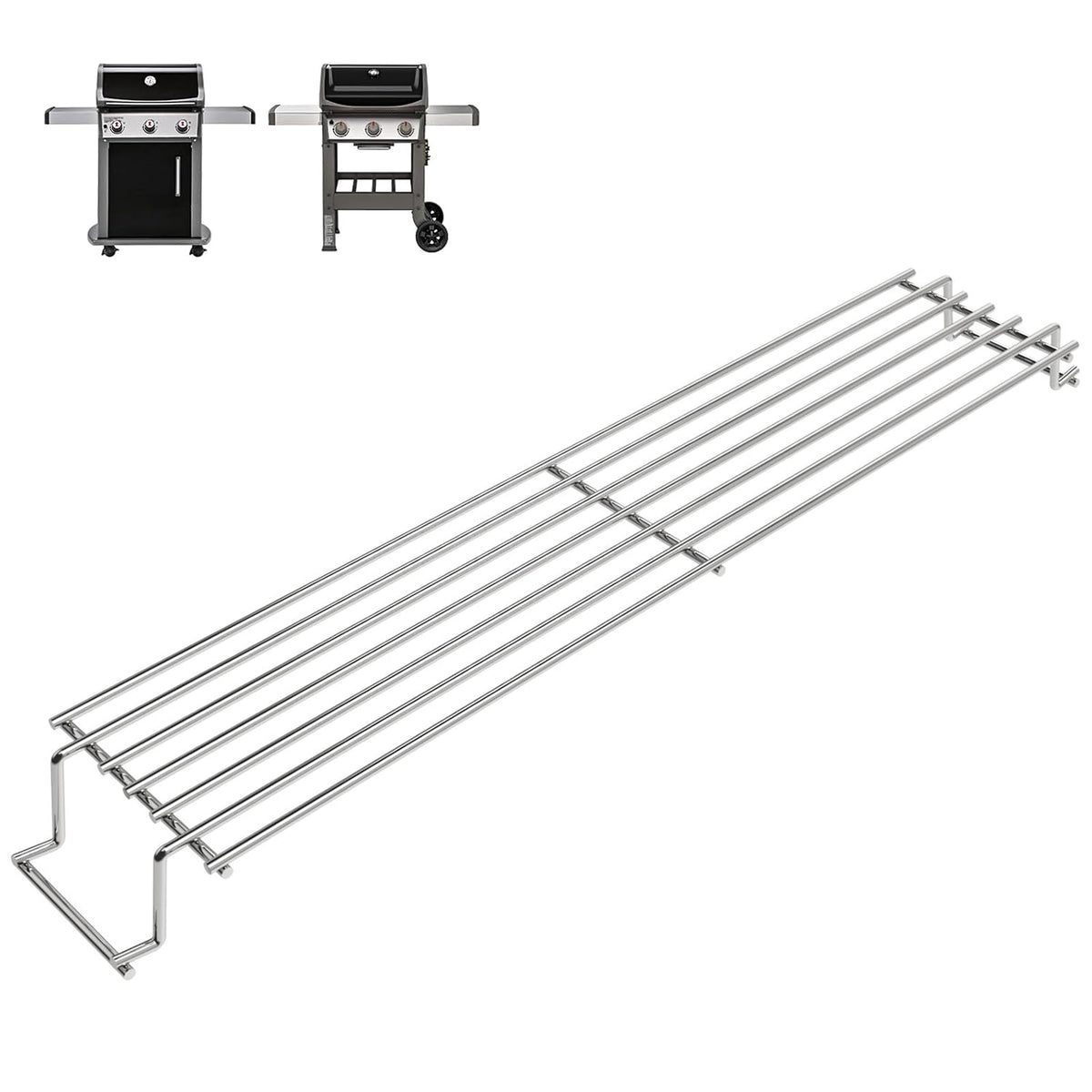 DELSbbq warming rack for Weber Spirit 300 compatibility expands grilling space.